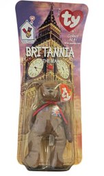 1999 McDonald's 'Teenie Beanie' Plush Toy Named 'Britannia The Bear'.