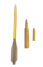 Aluminum Arrow, 22-250 & 22 Shell.