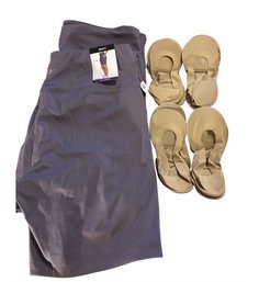 2-DKNY Womens Yoga Shorts & Heel Socks