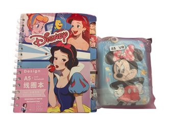 Disney Princess Notebook & Minnie Mouse Wallet New
