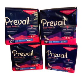 4-pack Bundle Of Prevail Daily Pads For Bladder Leaks