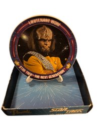 Lieutenant Worf Mini Collector's Plate From Star Trek: The Next Generation.