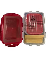 Lock & Lock 2pc Storage Container Set. New. Red.