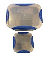 Hefty 2pc Food Storage Containers With Lids. Blue.