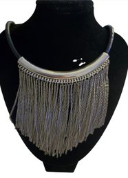 Fringe Silver Tone Necklace
