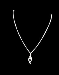 Silver Tone Fish Necklace