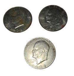 3- Vintage $1.00 Silver Liberty Eisenhower Coin Flying Eagle