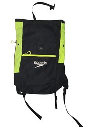 Speedo Team Rucksack III Backpack In Black And Green Glow.