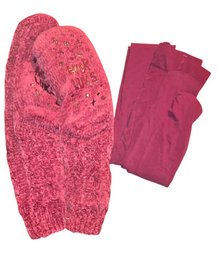 1- Pair Of MUK LUKS Slipper Socks, Tights