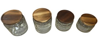 Glass Storage Canisters With Acacia Wood Lids