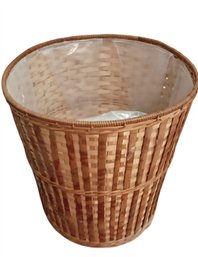 Vintage Woven Split Reed Waste Basket