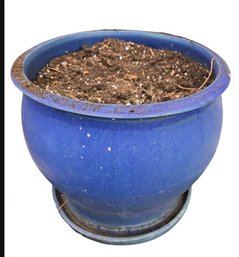 Large Blue Ceramic Planter
