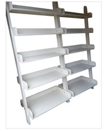 White Leaning Ladder Bookcases X 2