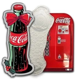 2025 Coca-Cola 1 Oz Holiday Bottle Silver Coin.