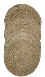 4- Natural Fiber Round Woven Placemats