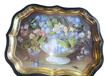Vintage, Sherwood Studio, English Garden Flowers, Toleware Tray