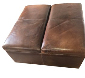 Brown Leather Coffee Table Or Ottoman