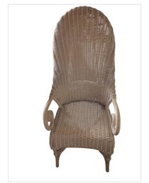 Vintage Wicker Chair With A Fan Back