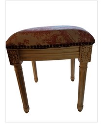 French Louis XVI-style Painted Stool With A Needlepoint Seat,