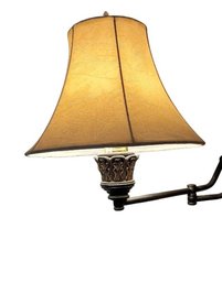 Barnes And Ivy Rosslyn Rustic Bronze Swing Arm Wall Lamp With A Faux Leather Bell Shade