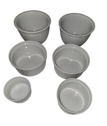 6- Fluted White Ramekins.