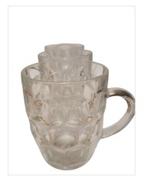 Dimpled Glass Beer Mugs