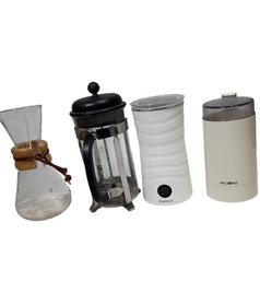 Mr Coffee Bean Grinder, Miroco Milk Frother, Bodum Coffee Maker,