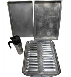 Baking Pans, Broiler Pan, And Mug