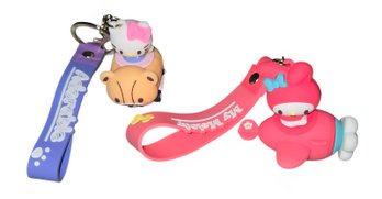 Sanrio Character Keychains Featuring Hello Kitty & My Melody.