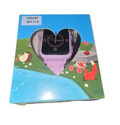 Kids' Smart Watch With A Purple Strap And A Square Display.