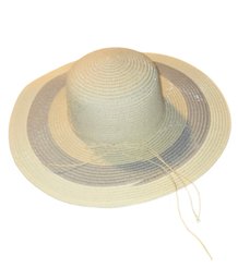 Two-toned Wide-brim Straw Hat
