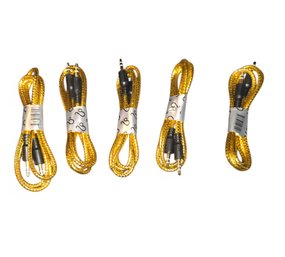 5- Gold-toned 3.5mm Male-to-male Auxiliary (aux) Audio Cables.
