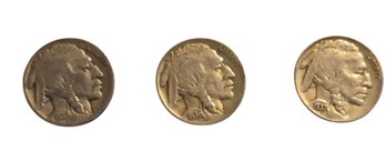 3- Full Date Buffalo Nickles