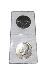 2-1776 - 1976 BICENTENNIAL JOHN F KENNEDY HALF DOLLAR COINS