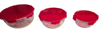 3- Lock N Lock Glass Mixing / Storage Bowls