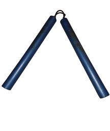Pair Of Blue Corded Foam Nunchaku, A Martial Arts Training Tool