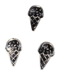 3- 1 Gram Silver Ice Cream Cones .999