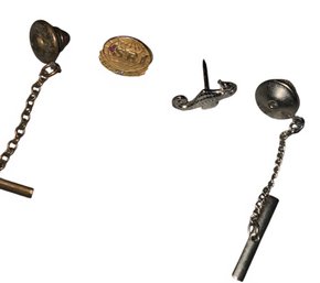 Vintage - 10K Gold Tie Tack,  Sterling Tie Tack