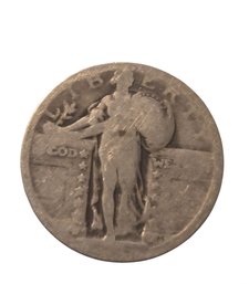 90% Silver  Standing Liberty Quarter, A Collectible Coin Made Of 90% Silver And 10% Copper.