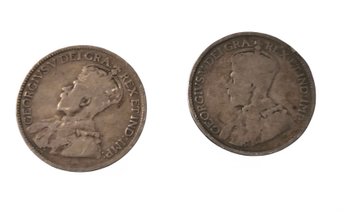 92.5% Silver Canadian 25-cent Silver Coins Featuring The Effigy Of King George V.