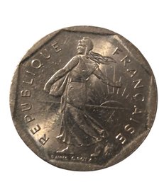 2 Franc Coin From France, Minted In 1994.