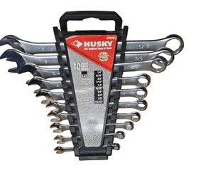 Husky 10-piece SAE Combination Wrench Set.