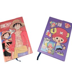 2- One Piece Themed Hardcovered Notebooks Featuring Characters From The Anime And Manga Series.