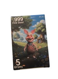 5-gram .999 Fine Silver Collectible Bar Featuring A Horror-themed Depiction Of Piglet.