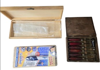 Vintage Chisel Set, Engraved It, Drafting Patterns.