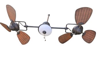 Harbor Breeze Twin Breeze II 74-inch Oil-rubbed Bronze Indoor/outdoor Ceiling Fan With Light.