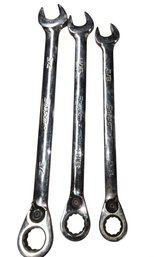 3-Snap-on Flank Drive Plus Reversible Ratcheting Combination Wrenches.