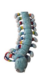 Vintage 1984 Commonwealth 'Lots-a-Lots-a-Leggggggs' Blue Caterpillar Plush Toy.