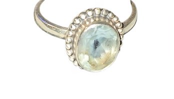 Oval Aquamarine Sterling Silver Ring, 925