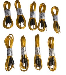 9- Stoneleo Gold-colored 3.5mm Stereo Audio Cables (aux Cords)